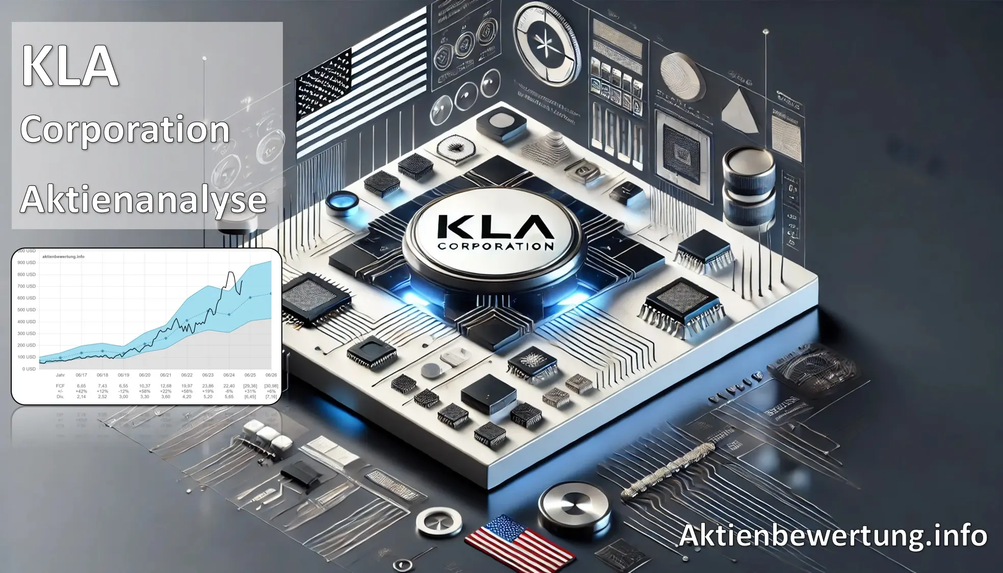 Titelbild zu Youtube-Video Chipaktie KLA Corporation (KLAC) - Bewertung und Qualität. Eine Fundamentalanalyse